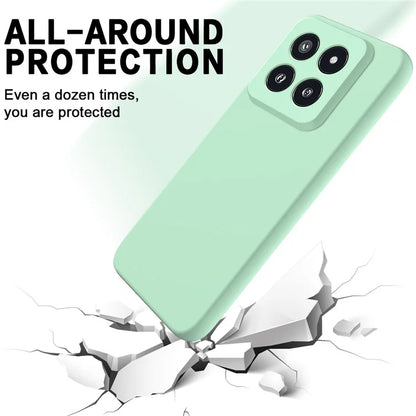 For Xiaomi 14 Pro Silicone Case Shockproof Phone Back Cover with Wrist Strap