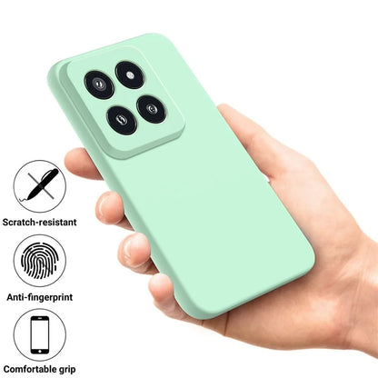 For Xiaomi 14 Pro Silicone Case Shockproof Phone Back Cover with Wrist Strap