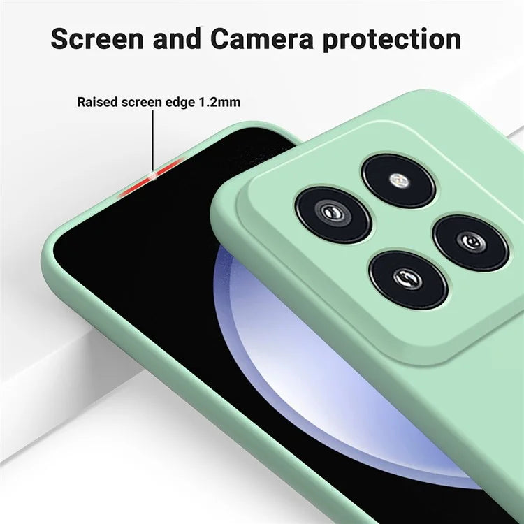 For Xiaomi 14 Pro Silicone Case Shockproof Phone Back Cover with Wrist Strap