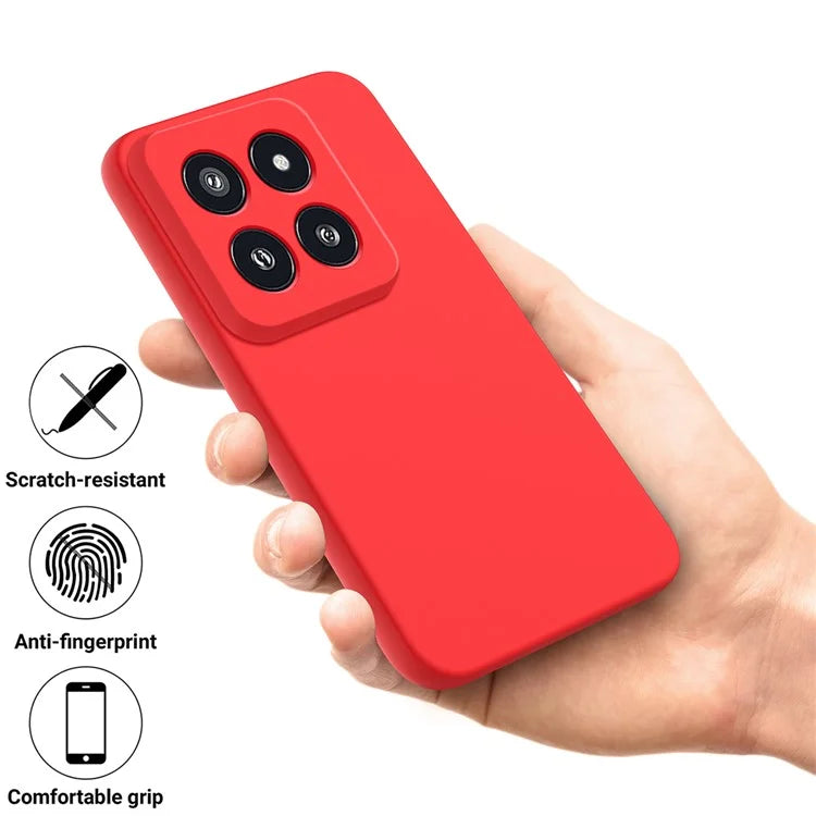 For Xiaomi 14 Pro Silicone Case Shockproof Phone Back Cover with Wrist Strap