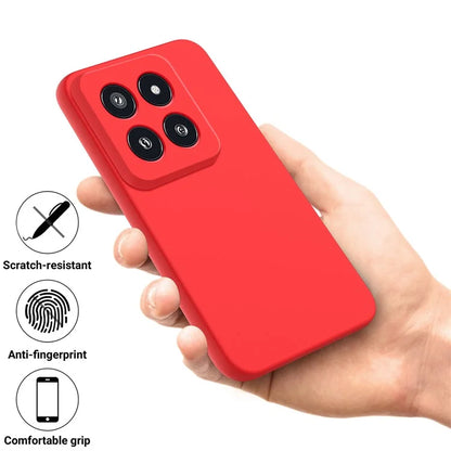 For Xiaomi 14 Pro Silicone Case Shockproof Phone Back Cover with Wrist Strap