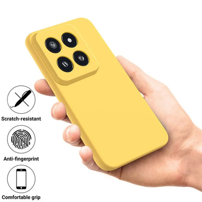 For Xiaomi 14 Pro Silicone Case Shockproof Phone Back Cover with Wrist Strap