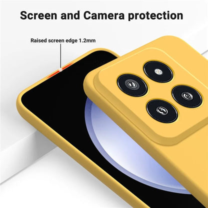 For Xiaomi 14 Pro Silicone Case Shockproof Phone Back Cover with Wrist Strap