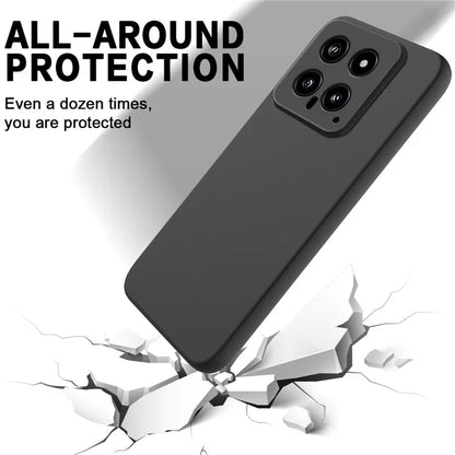 For Xiaomi 14 Silicone Case with a Strap Mobile Phone Back Cover Protector