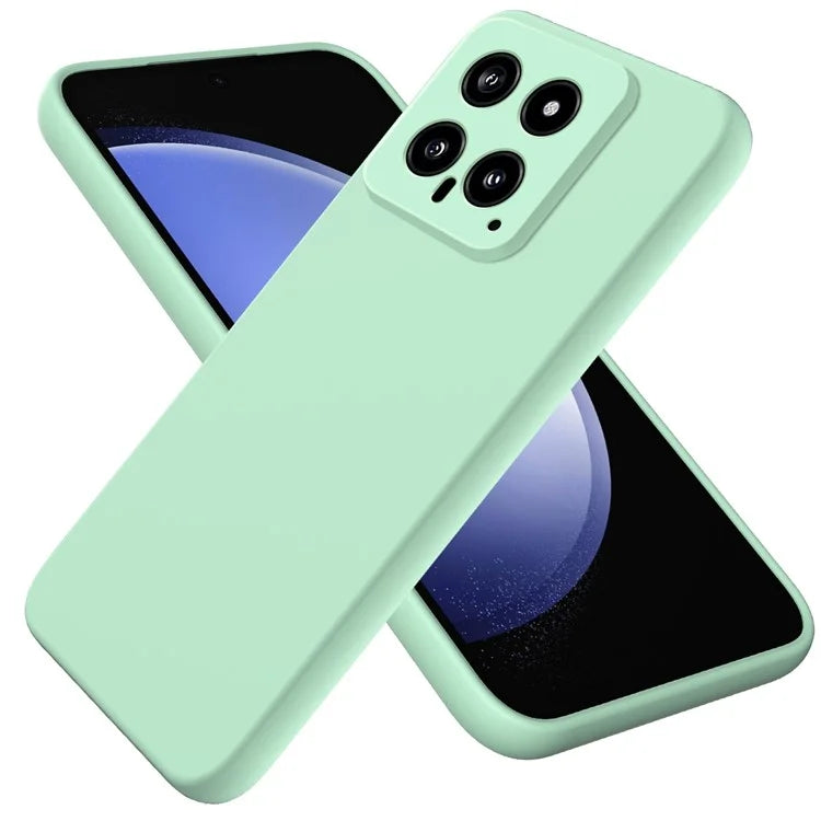 For Xiaomi 14 Silicone Case with a Strap Mobile Phone Back Cover Protector