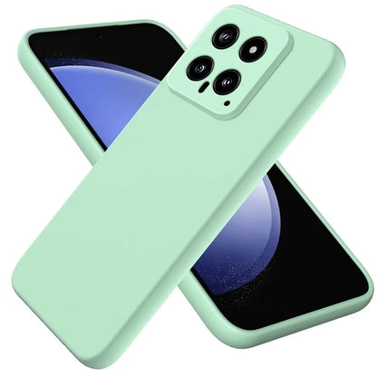For Xiaomi 14 Silicone Case with a Strap Mobile Phone Back Cover Protector
