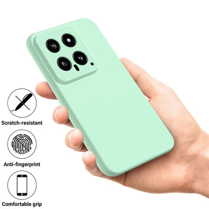 For Xiaomi 14 Silicone Case with a Strap Mobile Phone Back Cover Protector