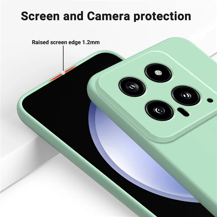 For Xiaomi 14 Silicone Case with a Strap Mobile Phone Back Cover Protector