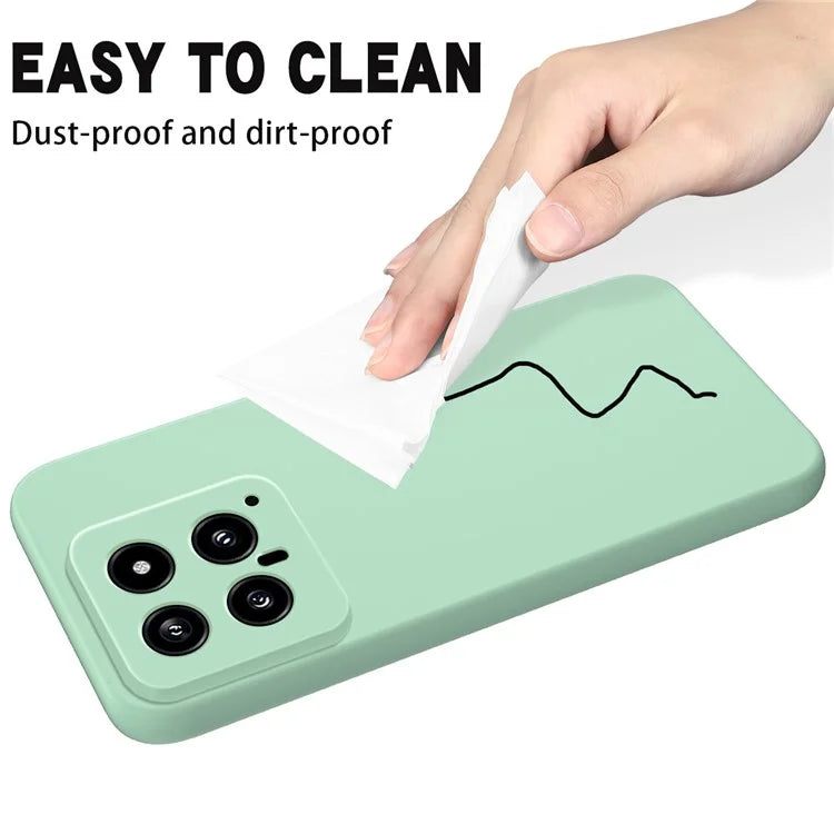 For Xiaomi 14 Silicone Case with a Strap Mobile Phone Back Cover Protector
