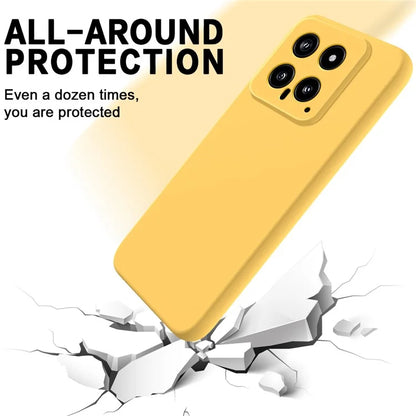 For Xiaomi 14 Silicone Case with a Strap Mobile Phone Back Cover Protector