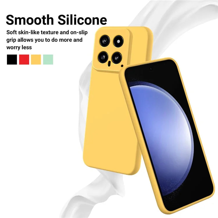 For Xiaomi 14 Silicone Case with a Strap Mobile Phone Back Cover Protector