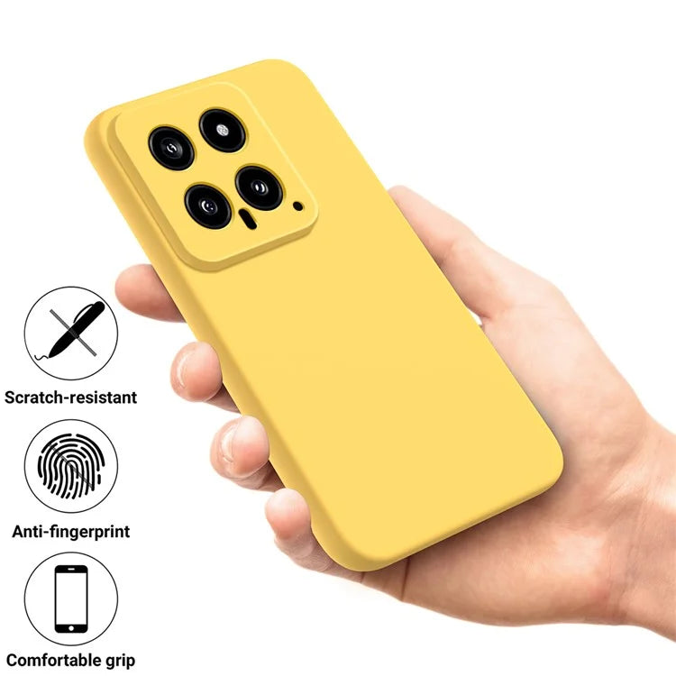 For Xiaomi 14 Silicone Case with a Strap Mobile Phone Back Cover Protector