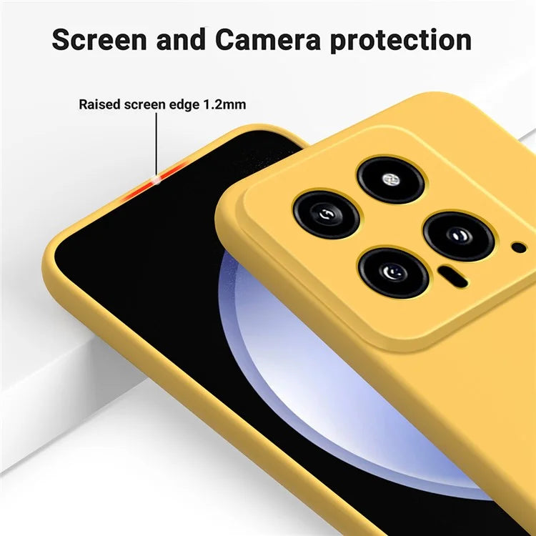 For Xiaomi 14 Silicone Case with a Strap Mobile Phone Back Cover Protector