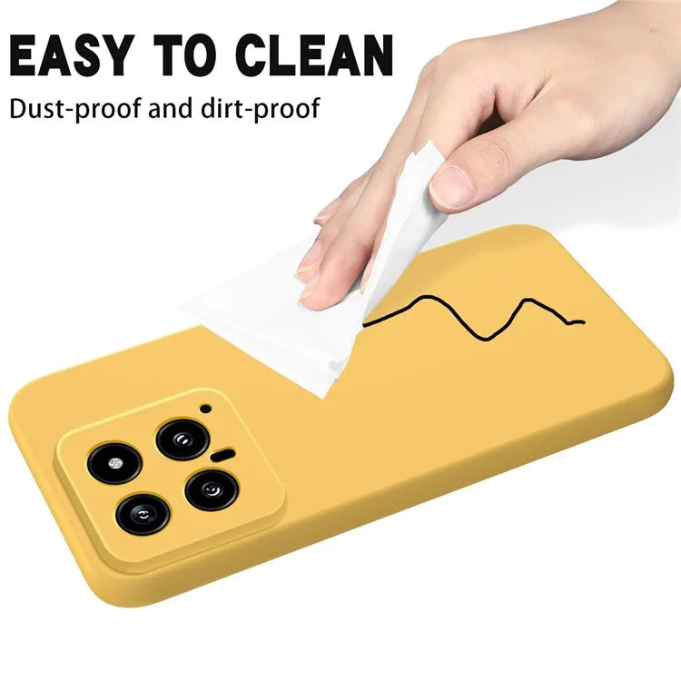 For Xiaomi 14 Silicone Case with a Strap Mobile Phone Back Cover Protector