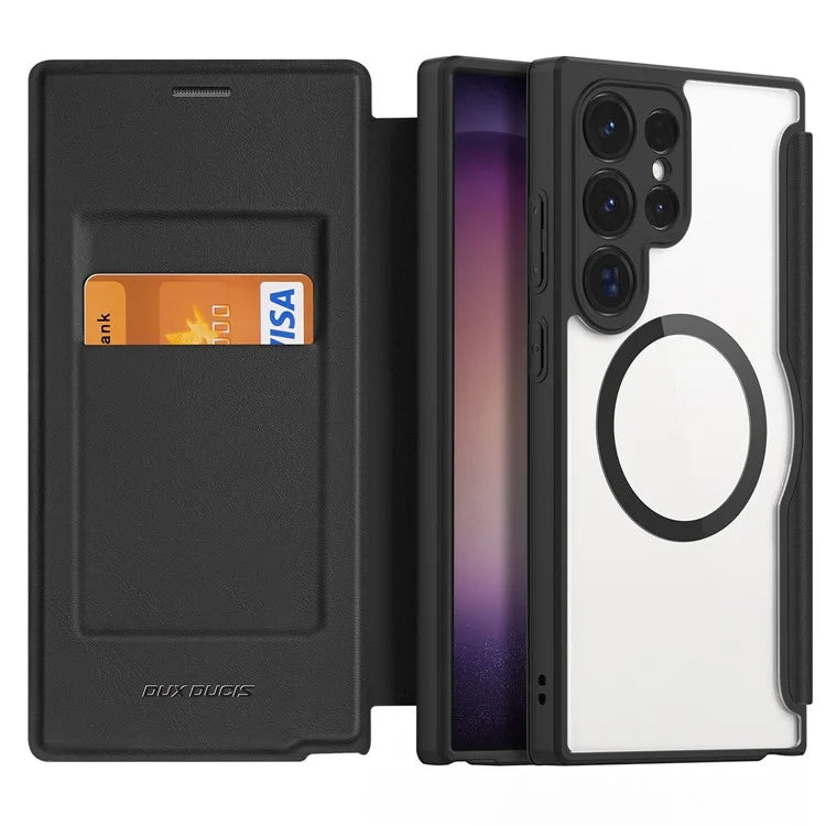 DUX DUCIS Skin X Pro for Samsung Galaxy S24 Ultra Case Leather Phone Cover Compatible with MagSafe