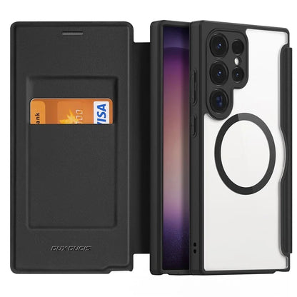 DUX DUCIS Skin X Pro for Samsung Galaxy S24 Ultra Case Leather Phone Cover Compatible with MagSafe