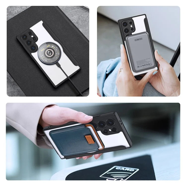 DUX DUCIS Skin X Pro for Samsung Galaxy S24 Ultra Case Leather Phone Cover Compatible with MagSafe