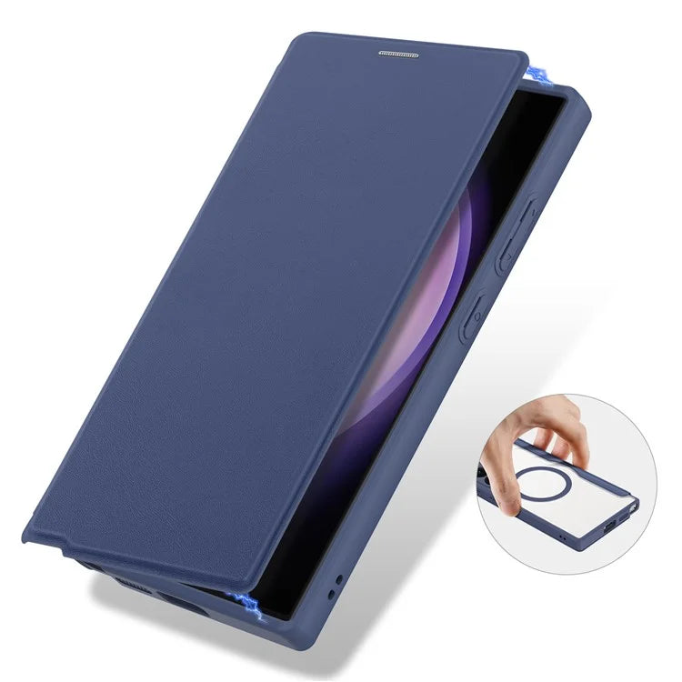 DUX DUCIS Skin X Pro for Samsung Galaxy S24 Ultra Case Leather Phone Cover Compatible with MagSafe