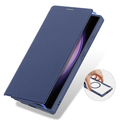 DUX DUCIS Skin X Pro for Samsung Galaxy S24 Ultra Case Leather Phone Cover Compatible with MagSafe