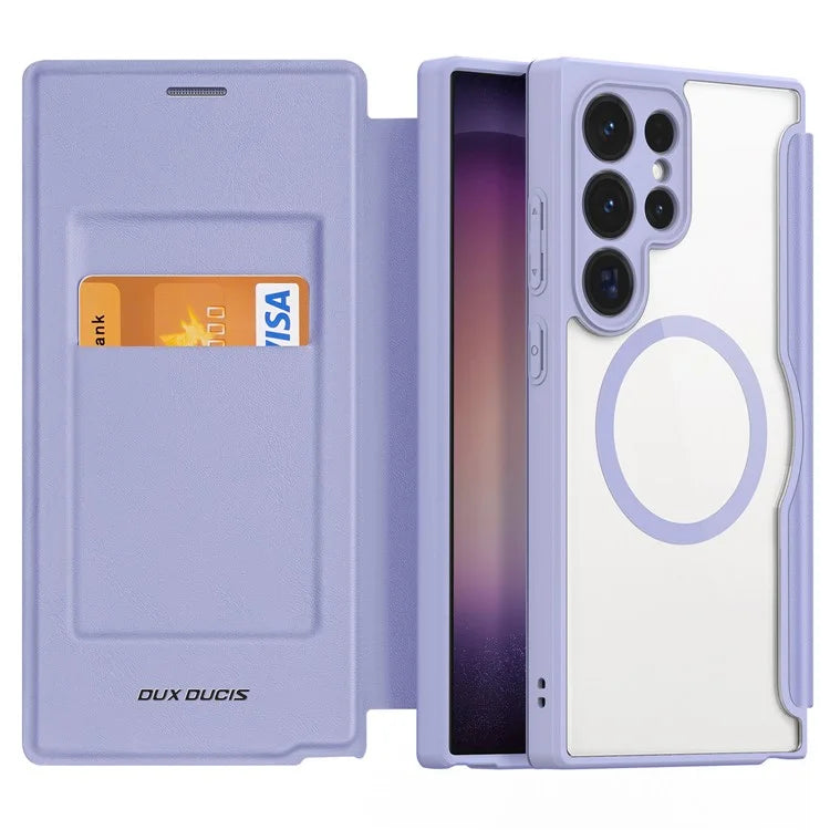 DUX DUCIS Skin X Pro for Samsung Galaxy S24 Ultra Case Leather Phone Cover Compatible with MagSafe