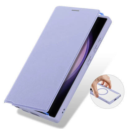 DUX DUCIS Skin X Pro for Samsung Galaxy S24 Ultra Case Leather Phone Cover Compatible with MagSafe