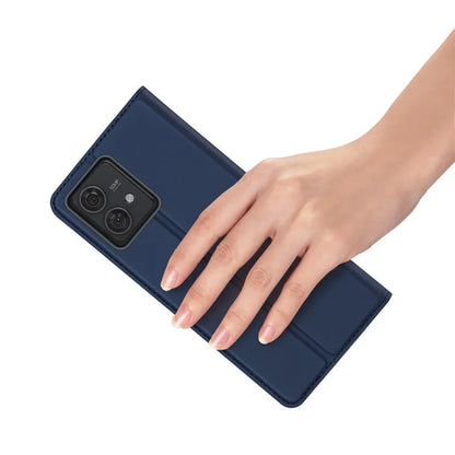 DUX DUCIS Skin Pro Series For Motorola Edge 40 Neo 5G Leather Case Stand Card Holder Phone Cover