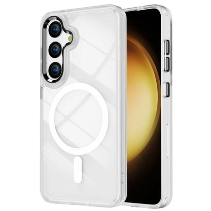 For Samsung Galaxy S24+ Case Shockproof TPU+Acrylic Clear Phone Shell Compatible with MagSafe