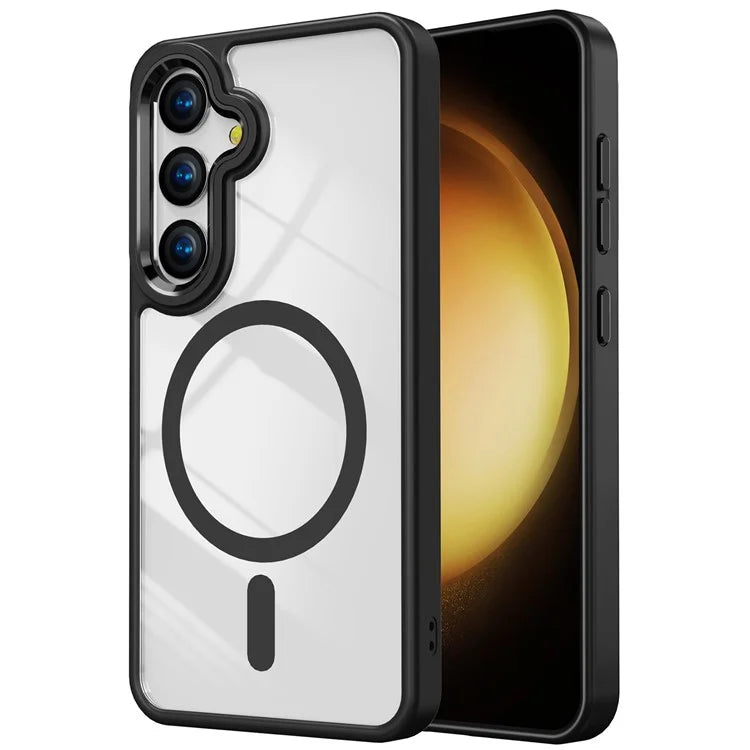 For Samsung Galaxy S24+ Case Shockproof TPU+Acrylic Clear Phone Shell Compatible with MagSafe