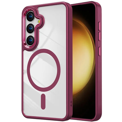 For Samsung Galaxy S24+ Case Shockproof TPU+Acrylic Clear Phone Shell Compatible with MagSafe