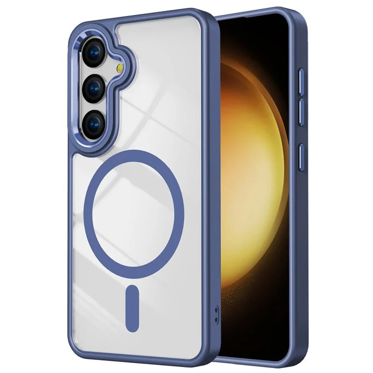 For Samsung Galaxy S24+ Case Shockproof TPU+Acrylic Clear Phone Shell Compatible with MagSafe