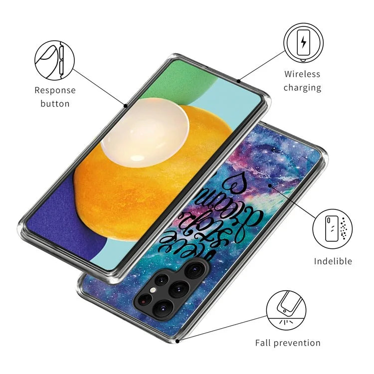 For Samsung Galaxy S24 Ultra Phone Case IMD Pattern Printed TPU Cover