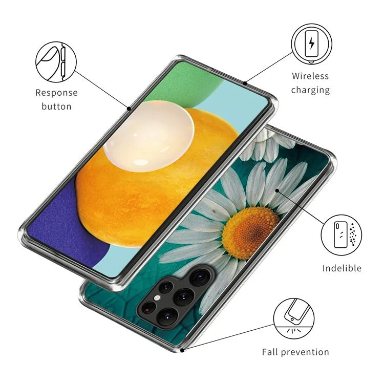For Samsung Galaxy S24 Ultra Phone Case IMD Pattern Printed TPU Cover