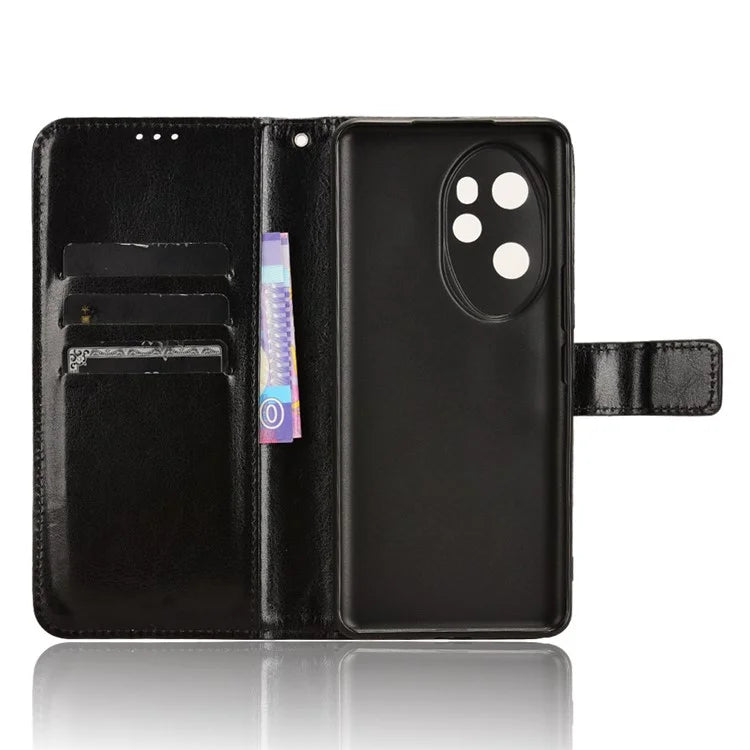 For Honor 100 Pro 5G Leather Case Crazy Horse Texture Wallet Stand Cover