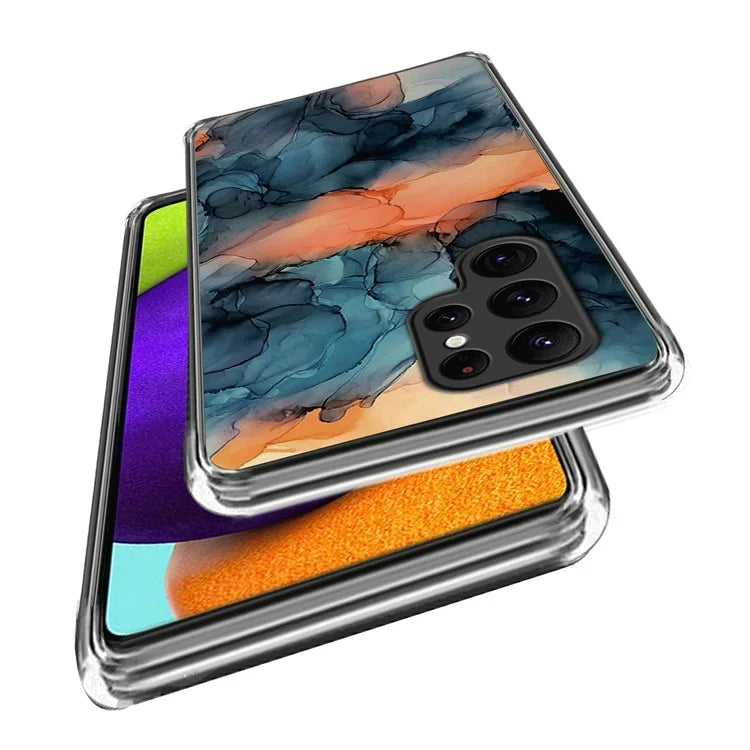Cell Phone Case for Samsung Galaxy S24 Ultra Shell Abstract Marble Printed IMD TPU Cover