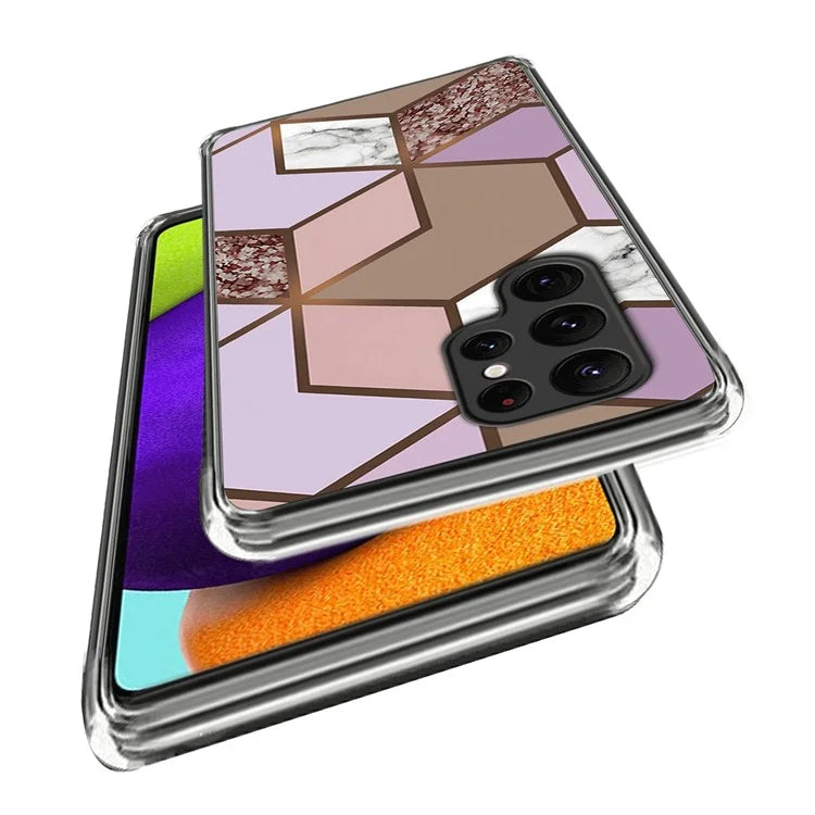 Cell Phone Case for Samsung Galaxy S24 Ultra Shell Abstract Marble Printed IMD TPU Cover
