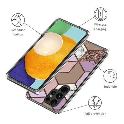 Cell Phone Case for Samsung Galaxy S24 Ultra Shell Abstract Marble Printed IMD TPU Cover