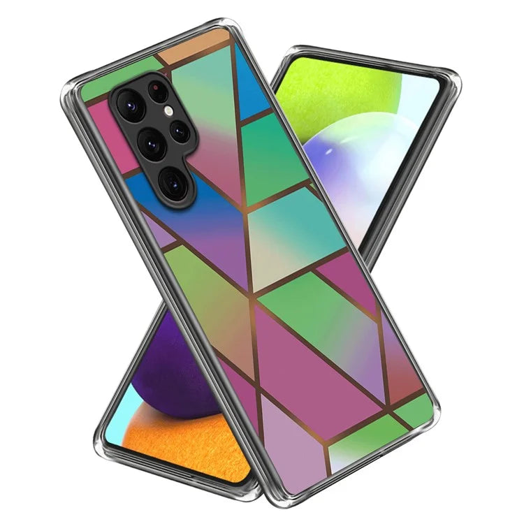 Cell Phone Case for Samsung Galaxy S24 Ultra Shell Abstract Marble Printed IMD TPU Cover