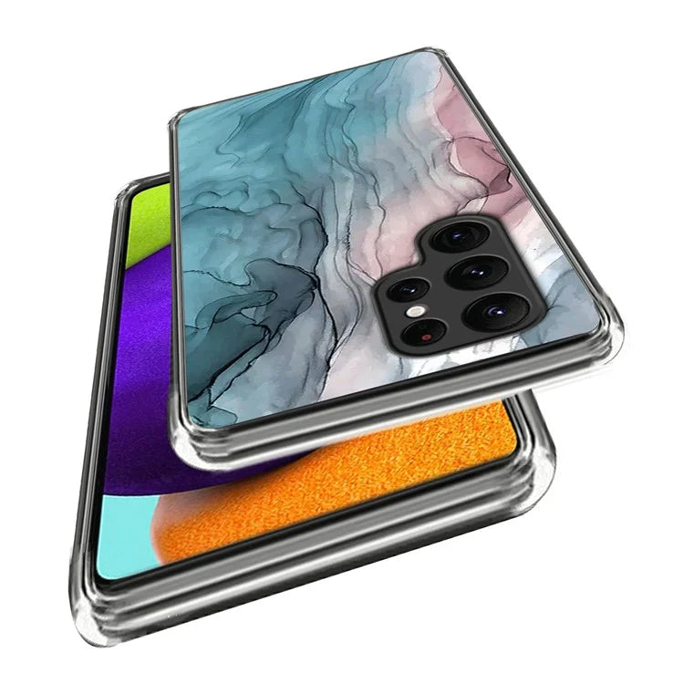 Cell Phone Case for Samsung Galaxy S24 Ultra Shell Abstract Marble Printed IMD TPU Cover