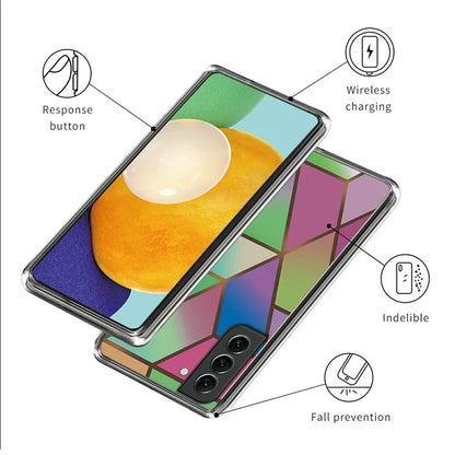 IMD TPU Case for Samsung Galaxy S24 Shell Abstract Marble Printed Anti-Scratch Phone Cover