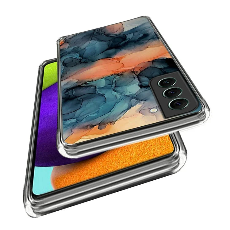 IMD TPU Case for Samsung Galaxy S24 Shell Abstract Marble Printed Anti-Scratch Phone Cover