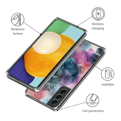 IMD TPU Case for Samsung Galaxy S24 Shell Abstract Marble Printed Anti-Scratch Phone Cover