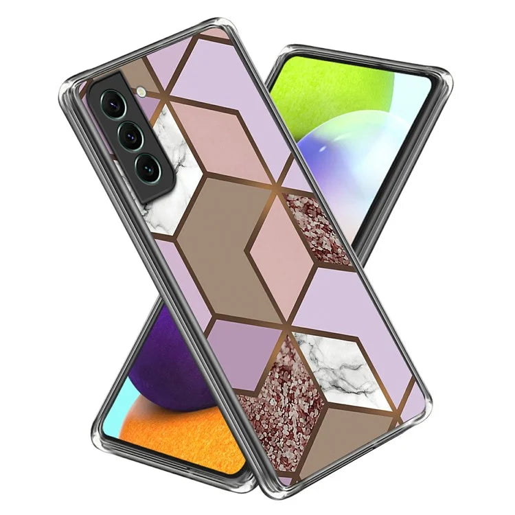 IMD TPU Case for Samsung Galaxy S24 Shell Abstract Marble Printed Anti-Scratch Phone Cover