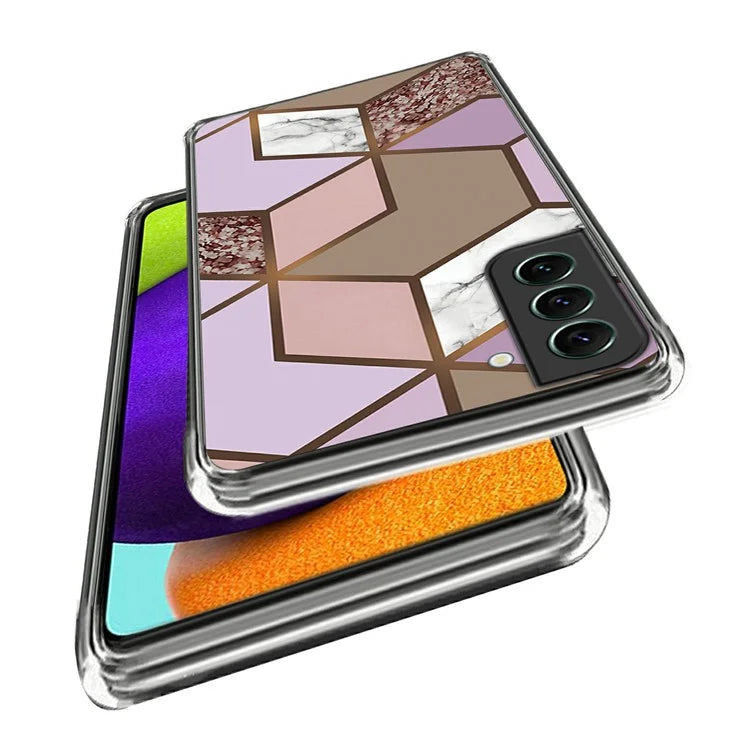 IMD TPU Case for Samsung Galaxy S24 Shell Abstract Marble Printed Anti-Scratch Phone Cover