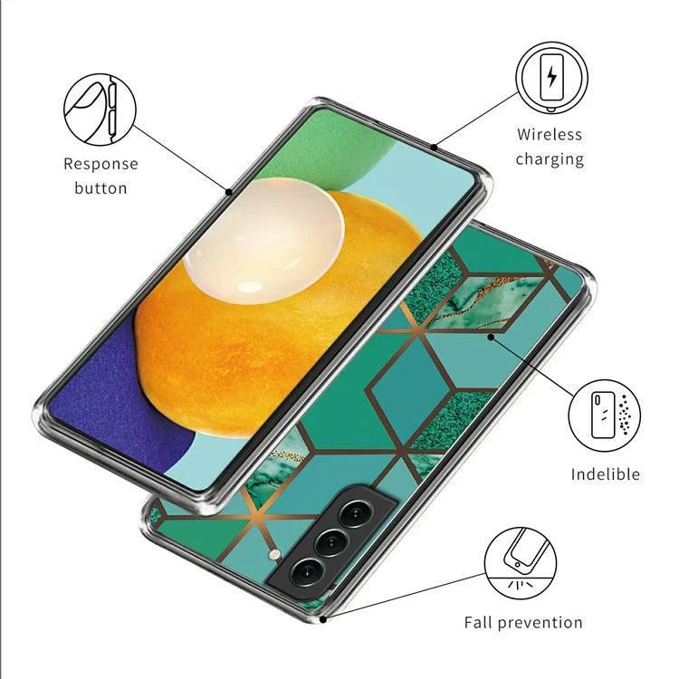 IMD TPU Case for Samsung Galaxy S24 Shell Abstract Marble Printed Anti-Scratch Phone Cover