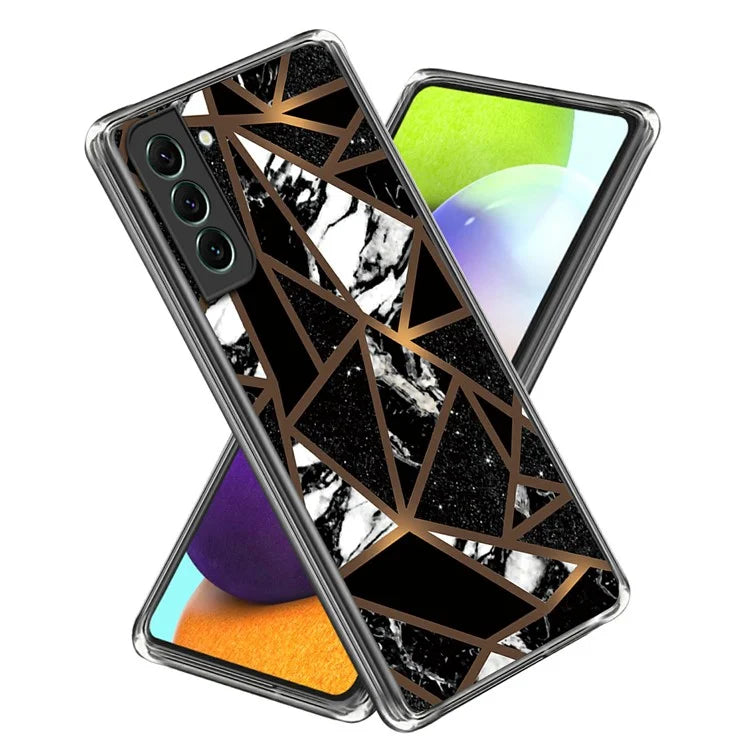 IMD TPU Case for Samsung Galaxy S24 Shell Abstract Marble Printed Anti-Scratch Phone Cover