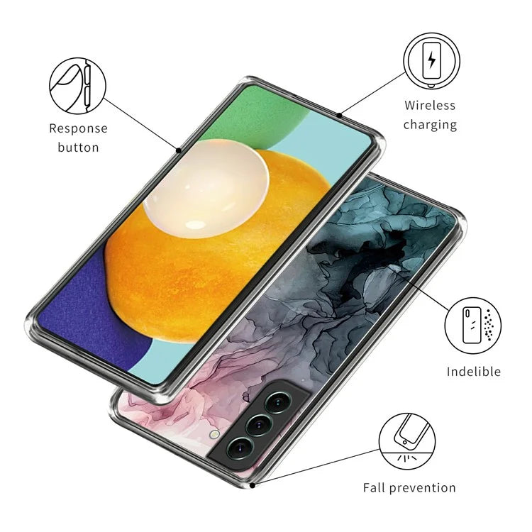 IMD TPU Case for Samsung Galaxy S24 Shell Abstract Marble Printed Anti-Scratch Phone Cover