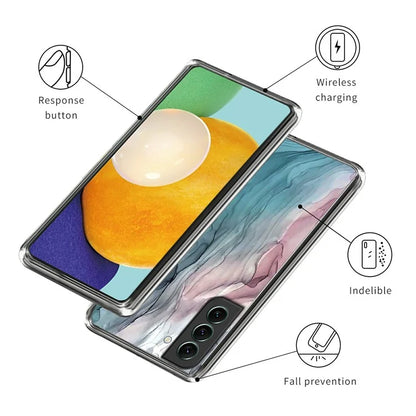 IMD TPU Case for Samsung Galaxy S24 Shell Abstract Marble Printed Anti-Scratch Phone Cover