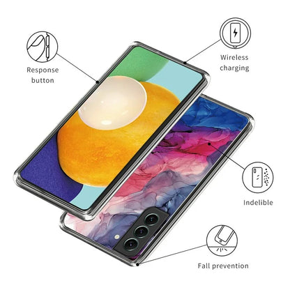 IMD TPU Case for Samsung Galaxy S24 Shell Abstract Marble Printed Anti-Scratch Phone Cover