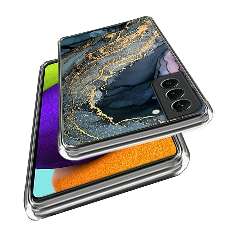 IMD TPU Case for Samsung Galaxy S24 Shell Abstract Marble Printed Anti-Scratch Phone Cover