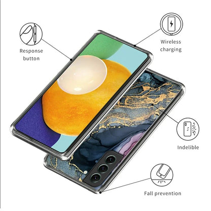 IMD TPU Case for Samsung Galaxy S24 Shell Abstract Marble Printed Anti-Scratch Phone Cover